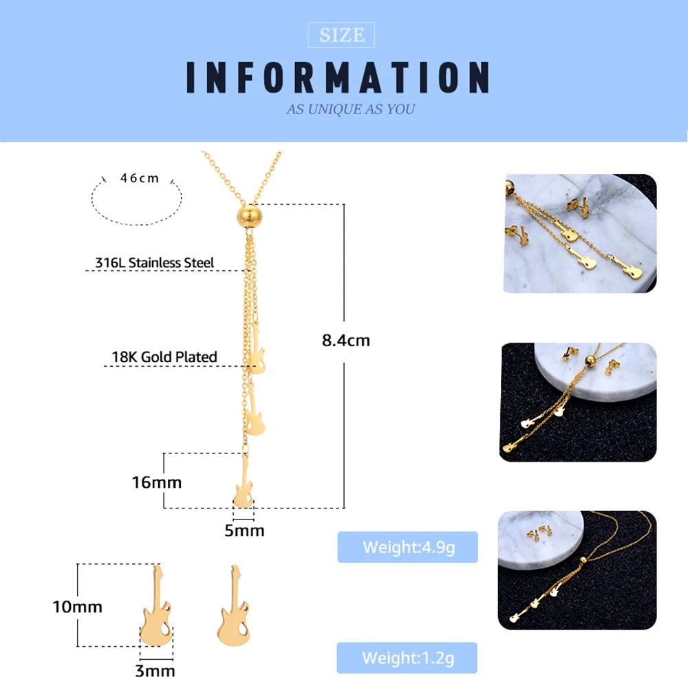 2018 Новый FINE4U N002 316L наборы ювелирных украшений из нержавеющей стали для женщин