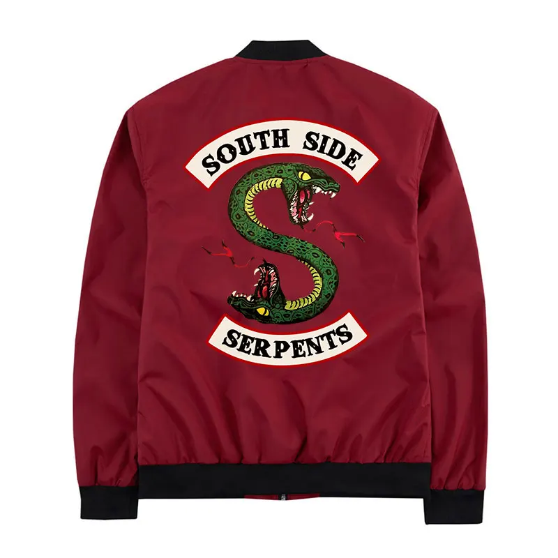 Куртка мужская зимняя ветровка с надписью South Side Serpents в стиле хип хоп уличная