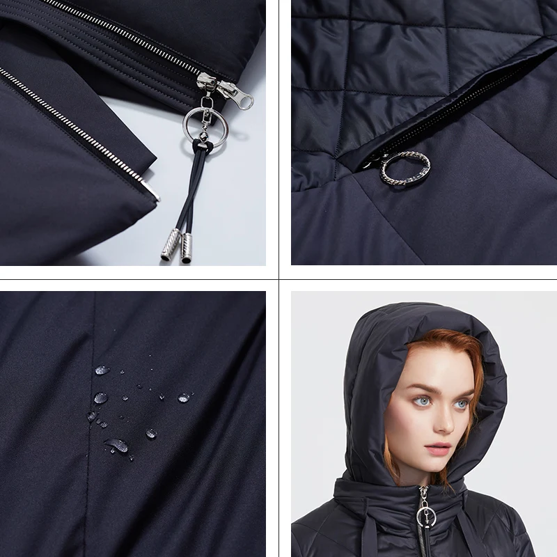 ANDVERY 2019 new collection women winter jacket collar of natural fur high quality thick cotton medium length warm parka 9850