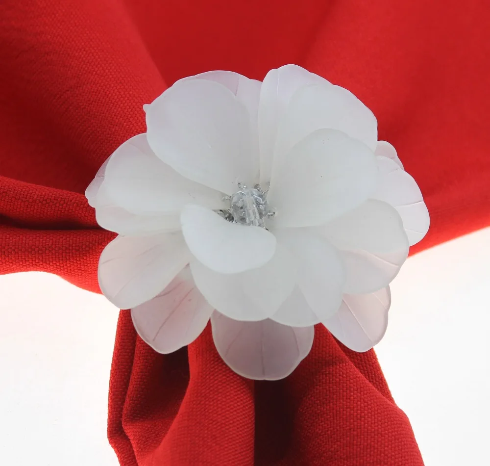 free shipping beads flower napkin ring flower napkin holder for wedding