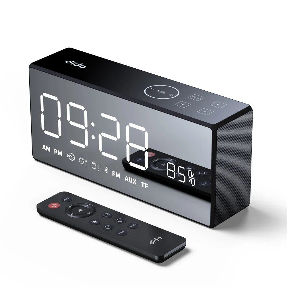

Wireless Bluetooth Speaker Heavy Bass Speakers Music Player support LED Time Display Clock Alarm TF FM Radio Temperature Handfre