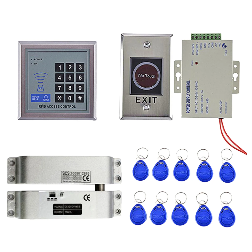 MagiDeal Door Access Control Fingerprint ID Card KeyPad System Electric Door Lock