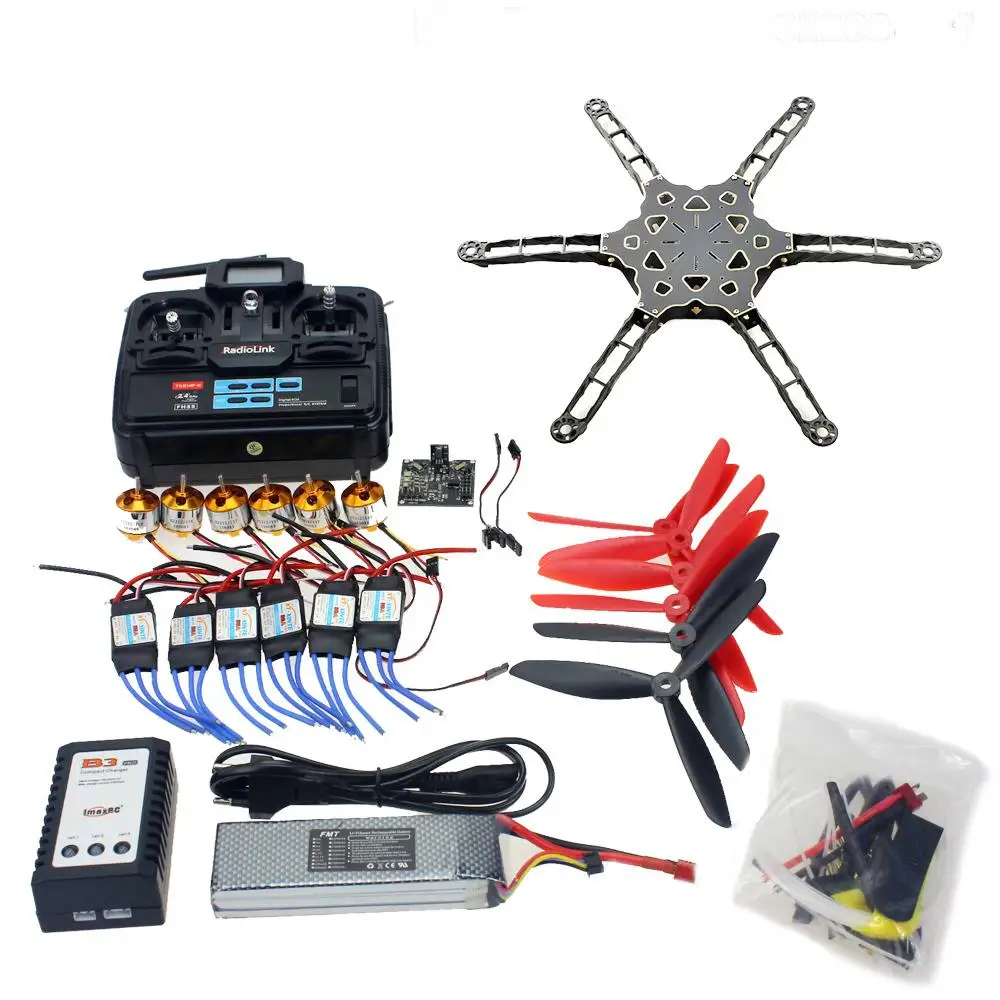 Full Set Totem Q450 Alien Across Carbon Fiber RC Helicopter DIY FPV Drone KK Multicopter V2