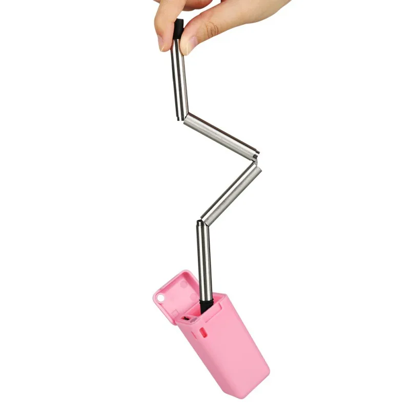 

Folding Drinking Straws Metal Stainless Steel Straw Kawaii Cute Collapsible Reusable Straw Practical Kitchen Bar Accessories