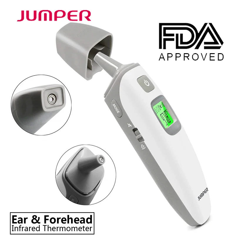 

Dual-mode forehead or eardrum infrared thermometer, FR408 display temperature reading in 1 second by doctors and pediatricians