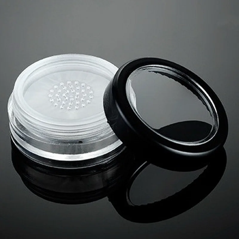 50pcs/lot 10g Clear Plastic Loose Powder Jar Cosmetic Packing Jar With