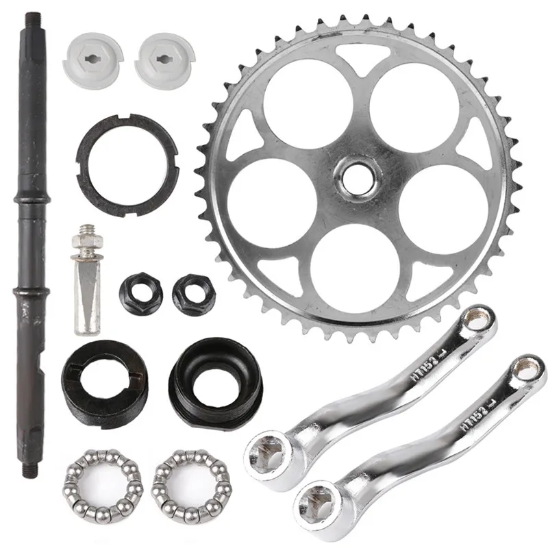 

Wide Pedal Crank Assembly kit Fit For 66cc/80cc 32T For Gas Motorized Bike Square Taper Interface Solid Carbon Steel Chainring