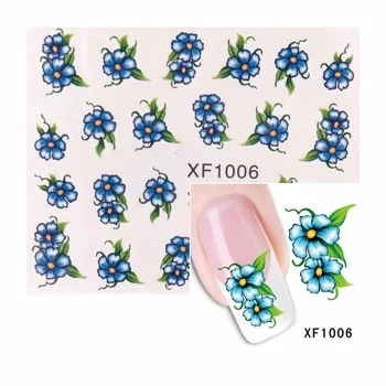 ZKO 1 Sheet Water Transfer Nail Art Sticker Decal Foil Adhesive Nails Tips Flower Design Decoration Makeup Tools For Nails
