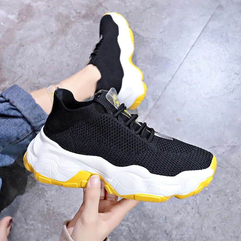 

Basket Femme Vulcanized Shoes for Women Air Mesh Breathable Sneakers Footwears Thick Bottom Platforms Feminino Leisure Sneakers