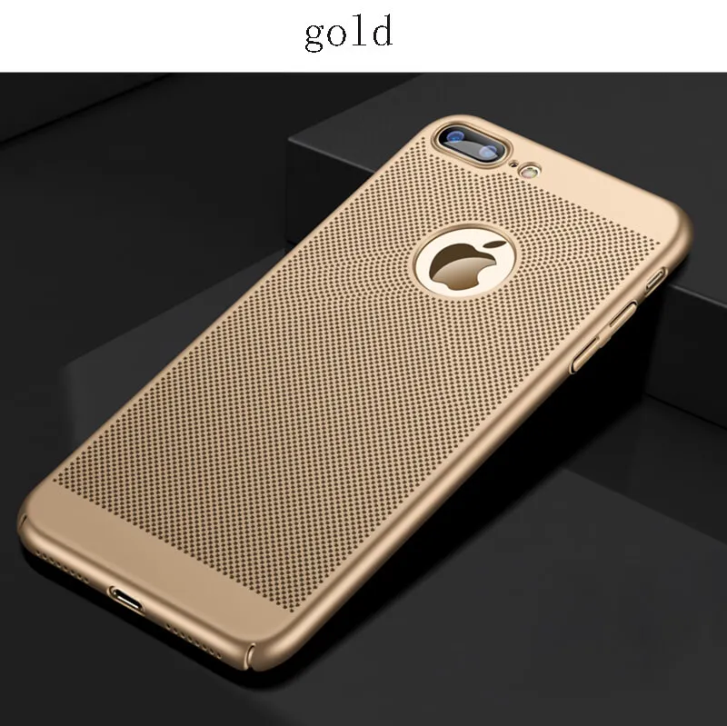 GerTong теплоотвод чехол для телефона iPhone X 8 7 6 6s Plus 5 5S SE чехол крутой Матовый Жесткий чехол для iPhone XS MAX XR 11 Pro - Цвет: Gold