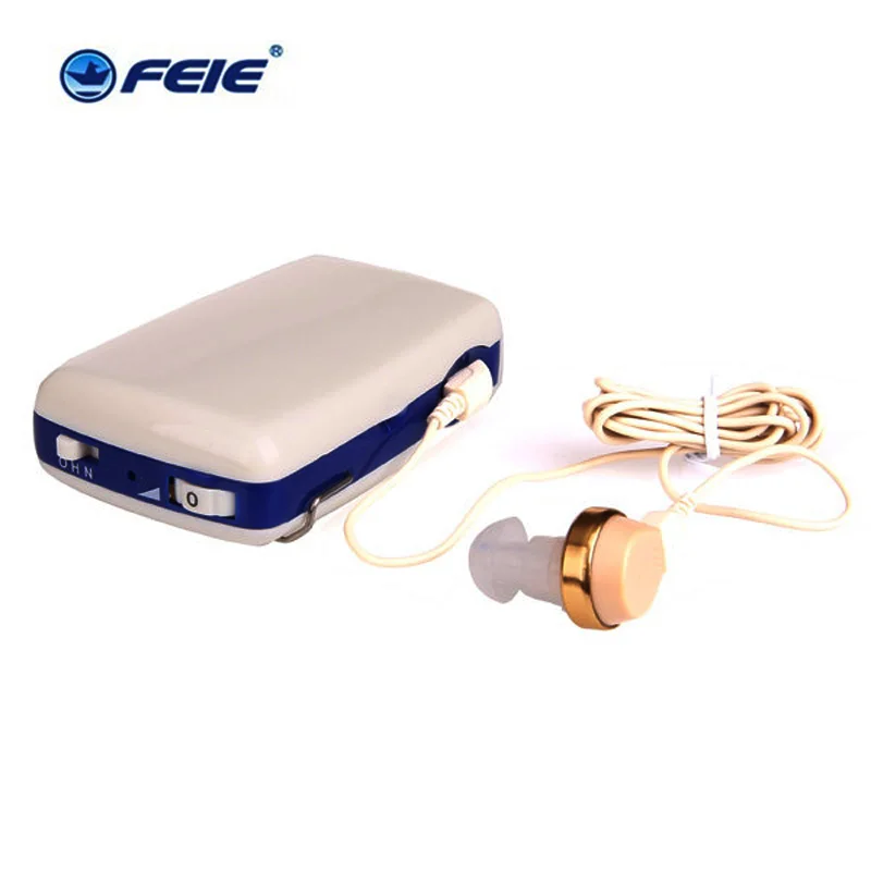  FEIE Analog Pocket Hearing Aid Portable Wire Earplugs Sound Enhancement Suitalbe for Elderly With B