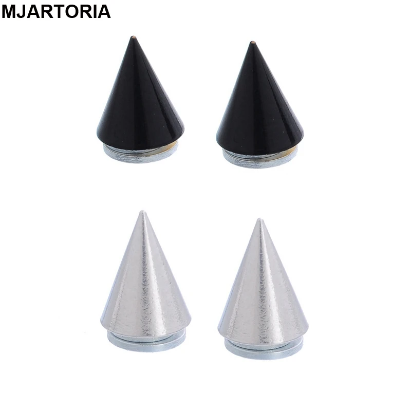 

Unisex Jewelry Non Piercing Clip Magnetic Magnet Punk Spikes Ear Stud Mens Womens Fake Earrings Black/Silver Tone 10.5x7mm,1Pair
