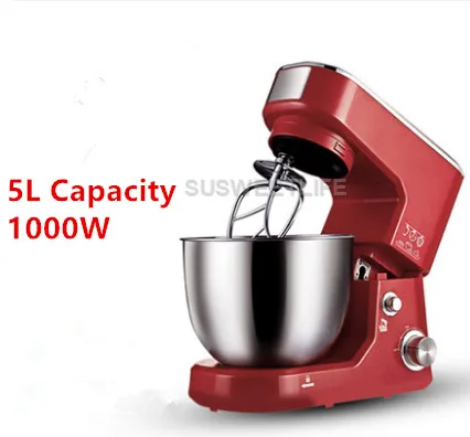 1000W Electric cooking stand Food Mixer egg beater dough Blender Baking Whipping cream tilt head kitchen chef Machine 5L
