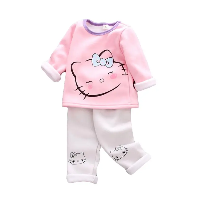 

Girls Clothing Sets 2018 Autumn Winter Cartoon rabbit & hello Kitty Children Clothes T-shirt+Pants Kids Girls Sport Suit