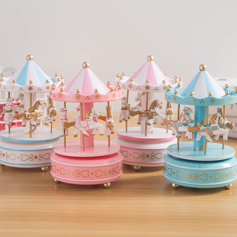 New carousel music box girlfriend birthday gift creative cartoon children's toys music box home