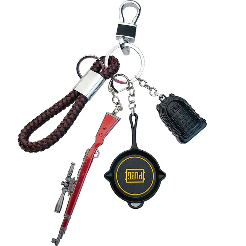 

Super fire eating chicken surrounding game three-level helmet pan 98k men and women car key ring pendant mini AWM A118