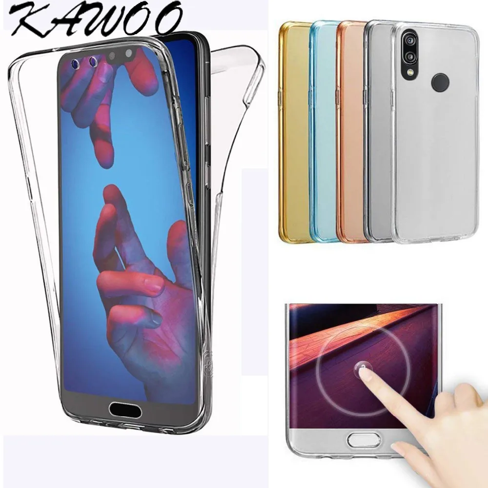 P20 Lite 360 Degree Coverage Protective Clear Silicone Case Cover For Huawei P20 Lite Front and Back 2 Parts Full Body Capa Nova(Lo)