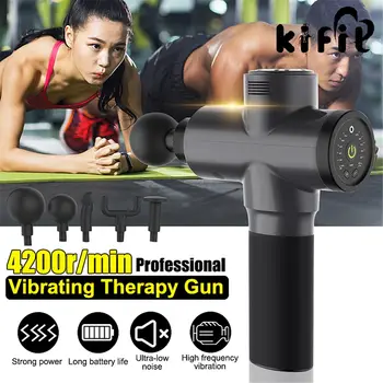 

4200r/min Therapy Massage Guns 6 Gears Muscle Massager Pain Sport Massage Machine Relax Body Slimming Relief 5 Heads With Bag