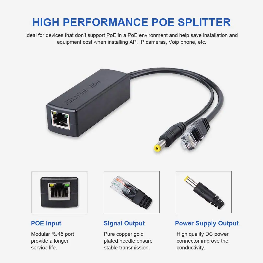 Разветвитель POE 48 В соответствует IEEE 802.3af 100 Мбит/с метров для точки доступа IP