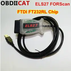 Obdiicat 10 шт. DHL ELS27 сканер FORScan с чип FTDI ELS 27 FORScan лучше, чем ELM327 OBD2 диагностический кабель