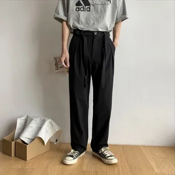 

Summer New Pants Men's Fashion Straight Solid Color Casual Nine Pants Man Streetwear Trend Wild Hip Hop Joggers Sweatpants
