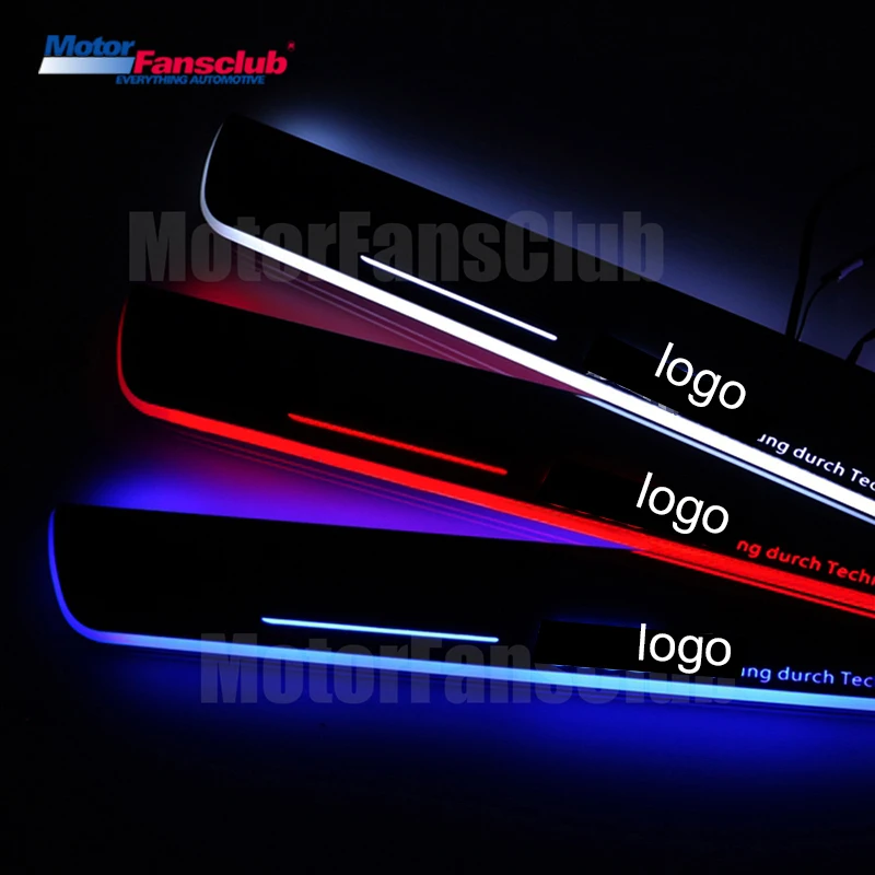 

4Pcs LED Car Moving Light Nerf Bar Pedal for Audi Q7 Sline 2006-2015 Welcome Scuff Plate Strip Tirm Door Sill Guards Pathway
