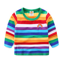 Mudkingdom Girls Boys T shirts Cute Rainbow Stripe Santa Claus Chucky Shirts