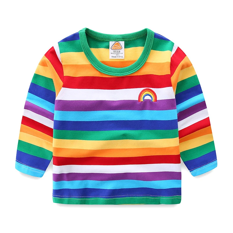 Buy Mudkingdom Little Boys Shirts Girls Rainbow Striped Cotton Kids Long Sleeve