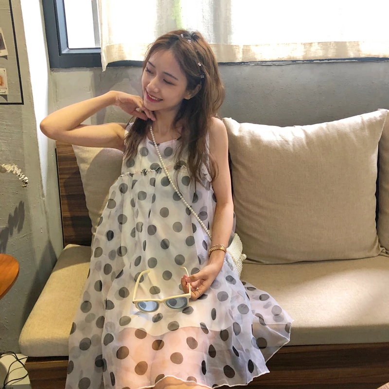 

Sweet Wave Point High Waist Doll Dress Women's Lovely Dresses Chic Ins Kawaii Girl Sweet Harajuku Punk Clothes For Women