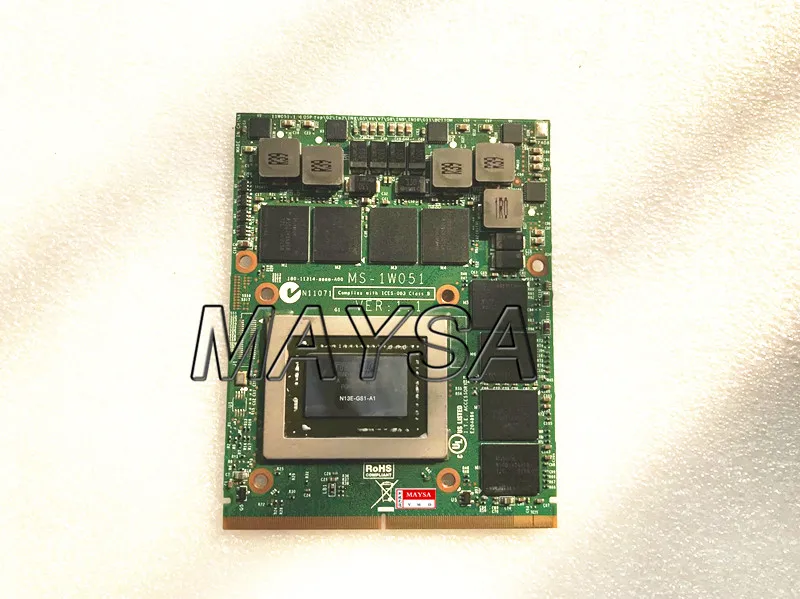 US $134.00 MS1W051 VER11 GTX 675M 2GB FOR MSI GT70 GT60 GX660R GT660 GT680 GT683DX GT783DX GTX675M GDDR5 Video VGA CARD N13EGS1A1