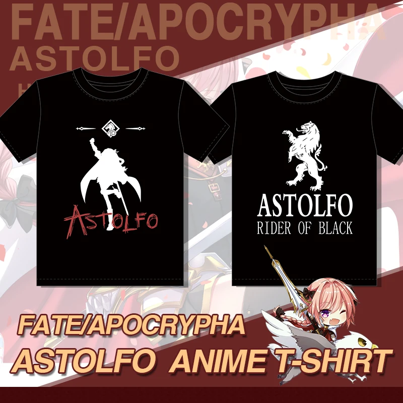 

Anime JK Fate Apocrypha Anime Game Cosplay Shirt Black Of Rider Astolfo Related T-Shirt Casual Tops Tee Women Men tshirt t shirt