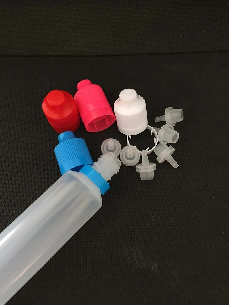 60ML Refillable Bottle with Child Proof Cap PE E Liquid Bottle with Tamper Evident Childproof