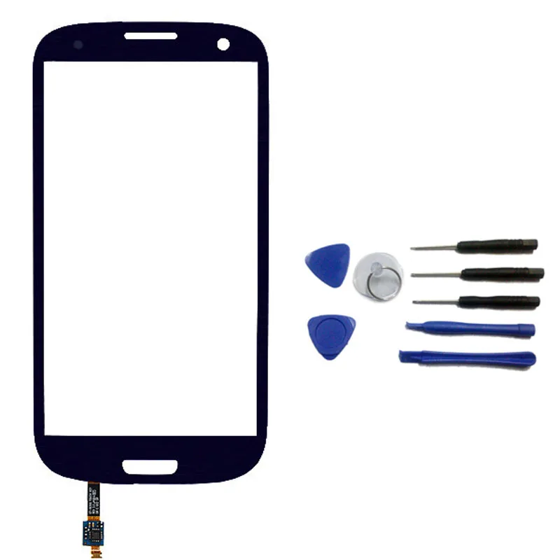 Черное внешнее стекло передний объектив с клеем для Samsung Galaxy S3 i9300 + клавиатура