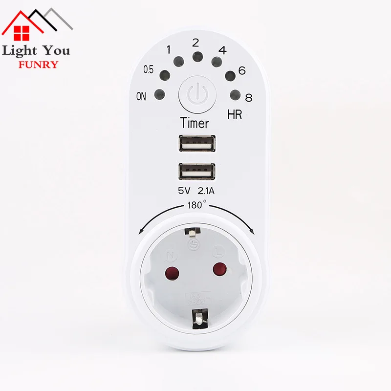 German Standard USB Charging Timing Socket Household Smart Countdown Power Switch Socket Energy Saving Socket 8 Hours
