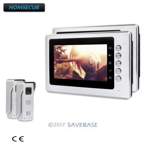 

HOMSECUR 7inch Color Video Door Entry Call System with IR Night Vision + Intra-monitor Audio Intercom