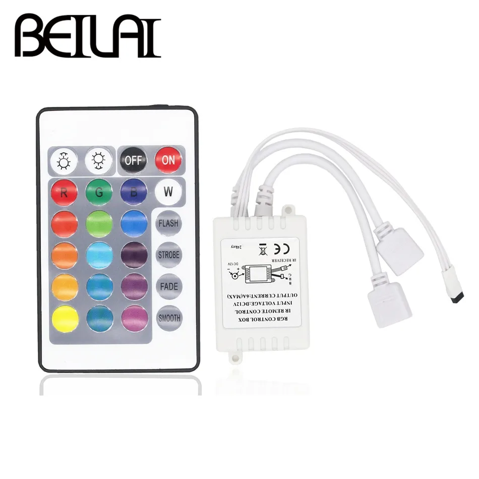 DC 12V 24Key 2Port Output LED RGB Controller IR Remote Control Dimmer For SMD 5050 2835 3528 Strip | Лампы и освещение