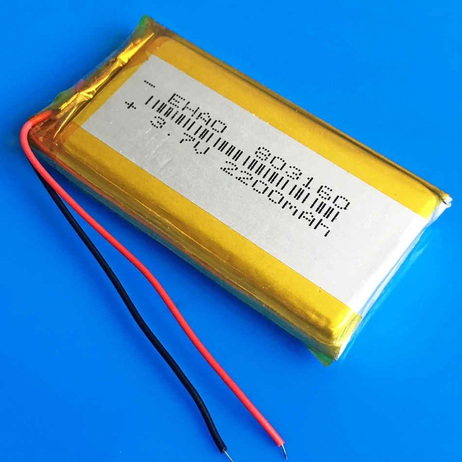 Bateria Recarregável de Lítio Lipo Polymer Banco de Potência Gps Dvd Câmera Tablet pc Pad Gravador Alto-falante 803160 3.7v 2200mah Pcs - Image 6