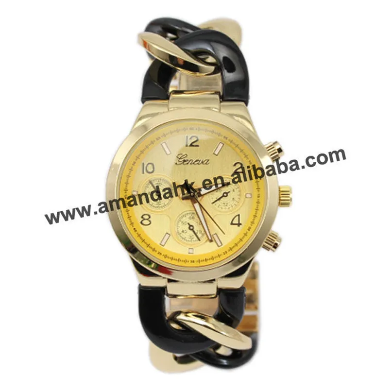 

53pcs/lot,New metal cowboy chain watch,top brand man woman metal quartz watches,steel Geneva gold bracelet wristwatch gift
