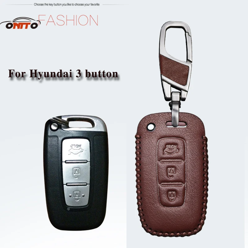 

For Hyundai Elantra Sonata Solaris I30 IX35 Accent Tucson Getz Genuine Leather key bag Car Key Cases