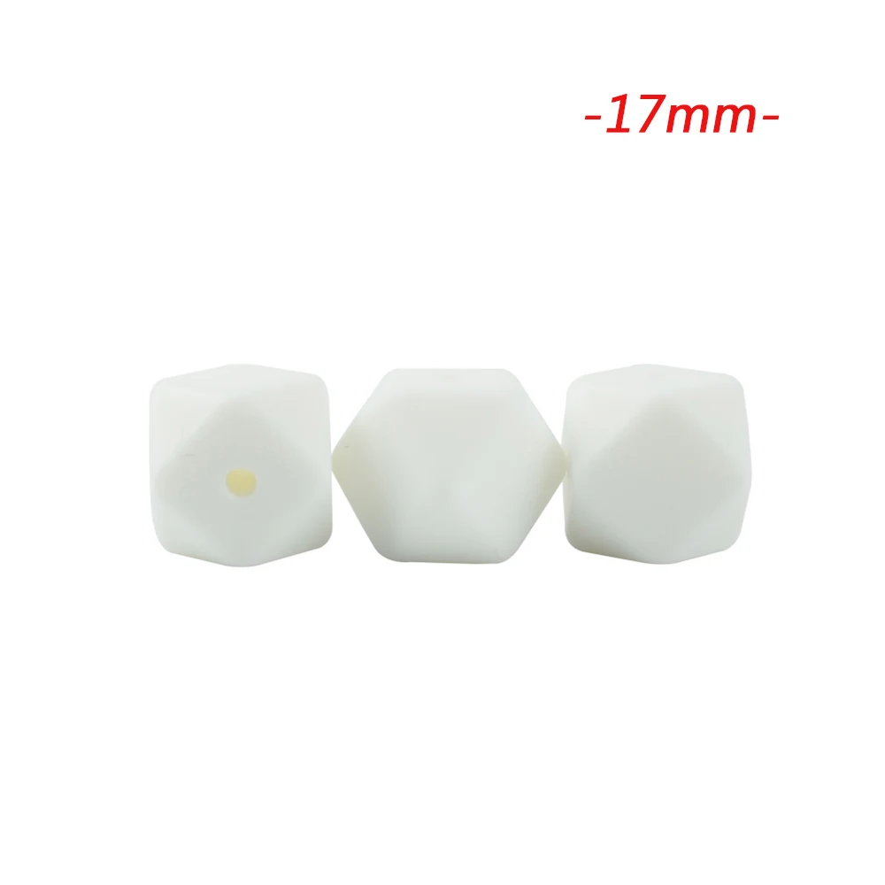 snow LOFCA 5 шт. силиконовые бусины 17 мм шестиугольник BPA Бесплатно Пищевой Силикон Детские Прорезыватели для зубов Детская Игрушка прорезыватель для кормления соска зажим Necklac - Цвет: snow
