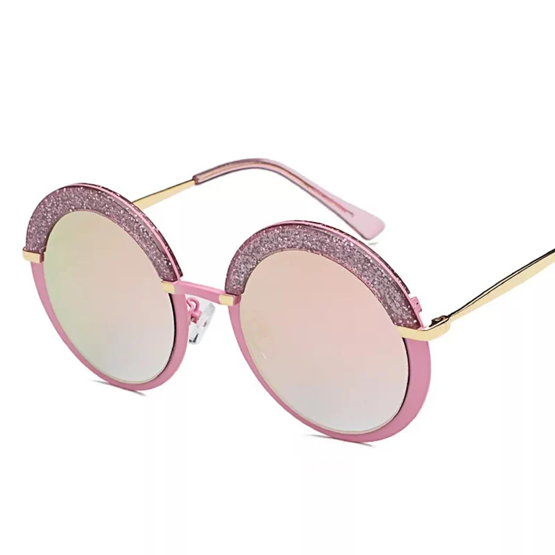 

Fashion Metal Round Sunglasses Blue for Woman hot brand Lady's Designer Eyeglasses Pink in high quality with case Discount Sale