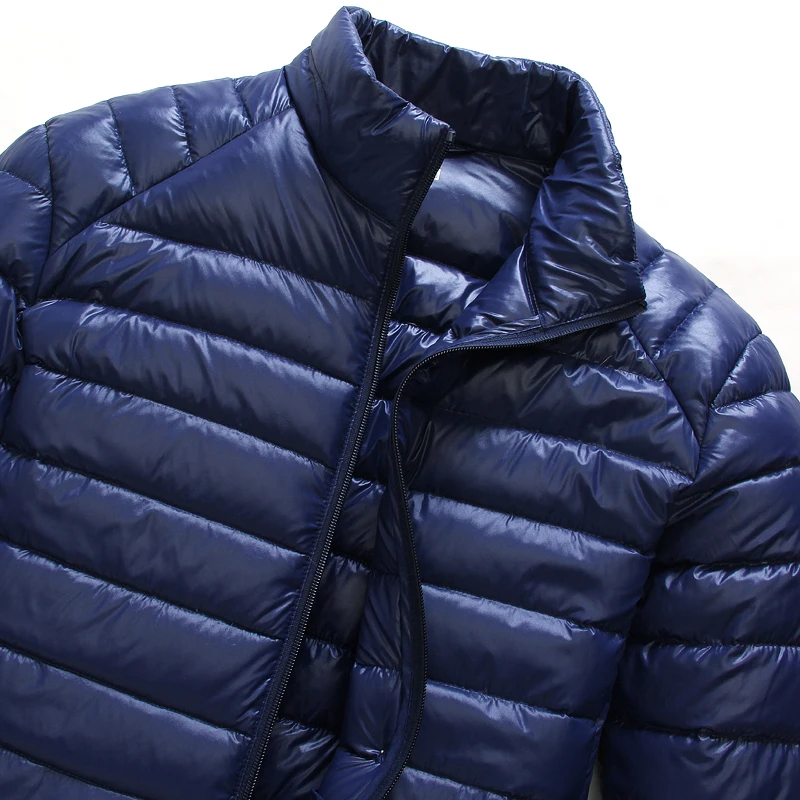 Зимняя мужская куртка на утином пуху, 90%, пуховик, тонкий, ультра светильник, пуховик, зимняя куртка с длинным рукавом, одноцветная, зимняя куртка с карманами, модная