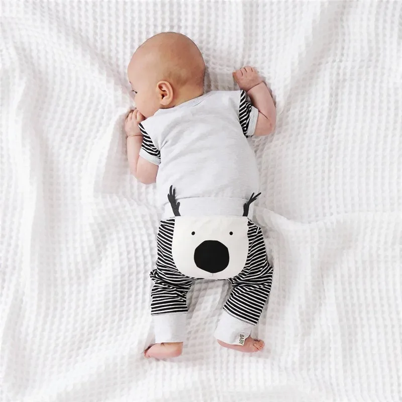 

2017 Fashion Newborn Baby Boys Girls clothes cotton casual Leggings Cartoon Harem Bottoms Pants one pieces