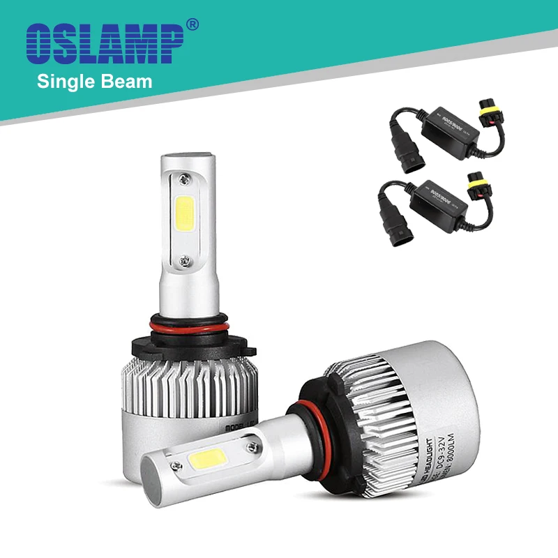 

Oslamp High Power COB Chip 9005/HB3 Single Beam Car LED Headlight Kits with Canbus Auto Headlight Bulbs LED Fog Lamps SUV 6500K