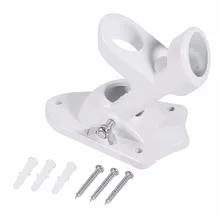 Flagpole Wall Mount 2 Angle Flag Pole Holder Mounting Flagpole Windsock Base Aluminium Alloy White Multipurpose Bracket Flag