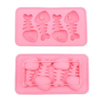 

Soft Silicone ice Molds Fish Bone Shaped Ice cream Cube Trays Tubs Mold Maker Aid Guide Kitchen Tools Gadget Random 1pcs JY