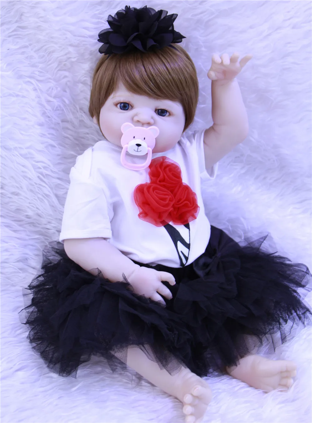 DollMai bebes reborn 23 "Кукла reborn полный силиконовые девушка средства ухода за кожей может купать детский подарок на день рождения принцесса BJD куклы