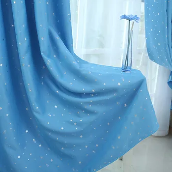 

Children's blackout cortinas 4 Colors Star Printed Window Curtains For The Bedroom Fancy Children Modern Curtains SUPERHOUSEHOLD