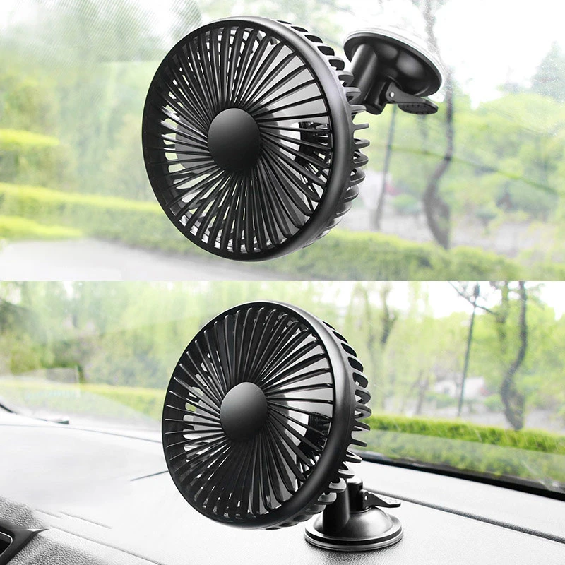 Portable USB Fan for Car A//C Vent Adjustable 3-Speed Air Conditioning Outlet Vent Fan with Colorful Light// 360/° Rotatable Car USB Fan Car Fan