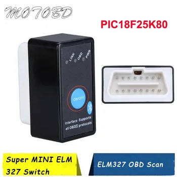

PIC18F25K80 Chip ELM327 Bluetooth With Switch Auto Diagnostic Tool ELM 327 V1.5 OBD2 Scanner OBD Code Reader OBDII Scan ELM327